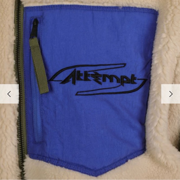 Puma x Attempt Sherpa Bomber Zip Up Olive Beige Mens Jacket 598257 75 - Picture 4 of 11